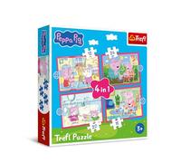 Trefl Pig, Peppa ama Las Aventuras 1, 4, 12 a 24 Piezas-Varios Niveles de dificultad, Rompecabezas Coloridos con Personajes de Dibujos Animados, diversión para niños a Partir de 3 años. (34672)