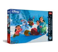 Trefl Premium Plus Quality-Lilo & Stitch Puzzle, Winter Stitch-1000 Piezas, Serie de Rompecabezas con Personajes de Cuentos de Hadas, para Adultos y niños a Partir de 14 años, Multicolor (12100)
