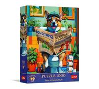 Trefl Premium Plus Quality - Pets & People Stuff: Corgi en el baño - 1000 Piezas, Serie Timeless Motifs, Piezas Que encajan a la perfección, para Adultos y niños a Partir de 14 años