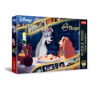 Trefl Premium Plus Quality - Puzzle Iconic Moments: La Dama y el Vagabundo - 1000 Piezas, Serie de Rompecabezas con los Personajes Favoritos, Ajuste Piezas, Partir de 12 años