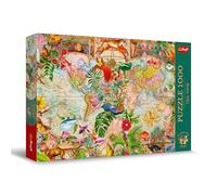 Trefl Premium Plus Quality-Puzzle Tea Time: Antiguo Mapa del mundo-1000 Piezas, Serie de Pinturas nostálgicas, para Adultos y niños a Partir de 14 años, Multicolor (12077)