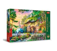 Trefl Puzzle Tea Time: Casa en Stoney Lane – 1000 piezas, Premium Plus, Serie nostálgica, +12