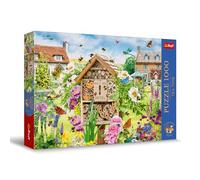 Trefl Premium Plus Quality - Puzzle Tea Time: Casita para Abejas - 1000 Piezas, Serie de imágenes nostálgicas de Pintura, Ajuste Piezas, para Adultos y niños a Partir de 12 años