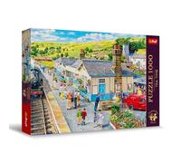Trefl Premium Plus Quality - Puzzle Tea Time: Estación de ferrocarril - 1000 Piezas, Serie de imágenes nostálgicas de Pintura, Ajuste Piezas, para Adultos y niños a Partir de 12 años