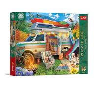 Trefl Premium Plus Quality - Puzzle Tea Time: Furgoneta Camper - 500 Piezas, Serie de imágenes nostálgicas pintadas, Encaje Piezas, para Adultos y niños a Partir de 10 años