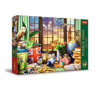 Trefl Premium Plus Quality - Puzzle Tea Time: Más británico Imposible - 1000 Piezas, Serie de imágenes nostálgicas de Pintura, Ajuste Piezas, para Adultos y niños a Partir de 12 años
