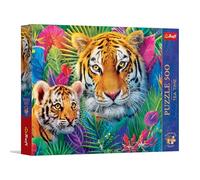 Trefl Premium Plus Quality - Puzzle Tea Time: Tigres en la Selva - 500 Piezas, Serie de imágenes nostálgicas pintadas, Piezas Que encajan Perfectamente, para Adultos y niños a Partir de 10 años