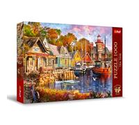 Trefl Premium Plus Quality - Puzzle Tea Time: Un rincón en la Costa - 1000 Piezas, Serie de imágenes nostálgicas de Pintura, Ajuste Piezas, para Adultos y niños a Partir de 12 años