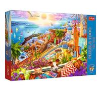 Trefl Puzzle Premium Plus Tea Time "De Visita por Santorini" 1000 piezas, a partir de 12 años