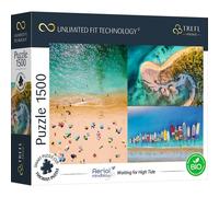 Trefl Prime - UFT Puzzle Aerial Mindblow: Waiting for High Tide - 1500 Piezas, Cartón Más Grueso, Bio, EKO, Paisaje A Vista De Pájaro, Playa, Entretenimiento para Adultos Y Niños Mayores De 12 Años
