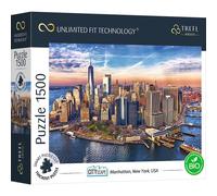 Trefl Prime - UFT Puzzle Cityscape: Manhattan, New York, USA - 1500 Piezas, Cartón Más Grueso, Bio, EKO, Nueva York, EEUU, Paisaje Urbano, Entretenimiento para Adultos Y Niños Mayores De 12 Años