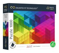 Trefl-1000 Piezas, Cartón Más Grueso, Bio, Arco Iris, Entretenimiento para Adultos Y Niños Mayores De 12 Años uft Puzzle Color Splash: Cubic Gradient, 1000 (10700)