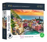 Trefl Puzzle Romantic Sunset – Vernazza, Liguria, Italy, 1500 piezas, cartón más grueso, Bio EKO +12