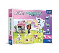 Trefl Primo - Magnetic Puzzle Set: Gabby's Dollhouse, Descubre el Mundo de Gabi - Rompecabezas Magnético con Imanes de Coloreados, Tarjetas Inspiradoras para Crear Escenas