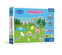 Trefl Primo - Magnetic Puzzle Set: Peppa Pig, Los Juegos de Peppa - Puzzles Magnéticos con Imanes de Colores, Tarjetas de Inspiración Escenas con Personajes de Peppa Pig, para Niños a Partir de 3 Años