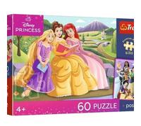 Trefl - Princesa Disney, Fuerza en Corona - Rompecabezas de 60 Piezas - Rompecabezas de Héroes Coloridos de Cuento de Hadas, Póster Coleccionable, Entretenimiento Creativo, Diversión para Niños a