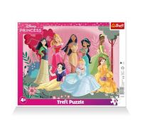 Trefl - Princesa, La época de las princesas - Rompecabezas enmarcados para niños pequeños, 25 piezas grandes, marco y paspartú rígido, con personajes de cuentos de hadas, para niños a partir de 4 años