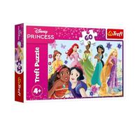 Trefl - Princesas Disney, Princesas en acción - Puzzle de 60 Piezas - Puzzle Colorido con Personajes de Cuentos de Hadas, diversión para niños a Partir de 4 años