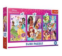 Trefl: Princesas Disney - rompecabezas de 3 x 80 piezas
