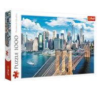 Trefl - Puente de Brooklyn, Nueva York, EE.UU. - Puzzle de 1000 Piezas - Paisaje Urbano, Rascacielos, Entretenimiento Creativo, Diversión, Puzzles clásicos para Adultos y niños a Partir de 12 años