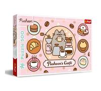 Trefl Pusheen en un café-Puzle de 500 Piezas-Rompecabezas DIY, Entretenimiento Creativo, para Adultos y niños a Partir de 10 años, Multicolor (37528)