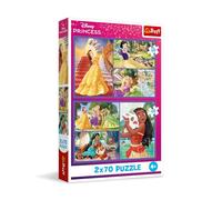 Trefl 2en1: Disney Princess, Días de Cuentos de Hadas-2 x 70 Piezas, Set de Dos puzles para niños a Partir de 4 años, Multicolor (34440)