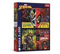 Trefl Puzle 2en1: Marvel, Día y Noche de Spiderman-2 x 200 Piezas-Set de Dos Rompecabezas para Adolescentes, Multicolor, 50 x 75 cm (13314)