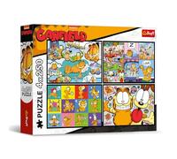 Trefl Puzle 4 en 1, Garfield Odia los Lunes-4 x 250 Piezas-Set de Cuatro Rompecabezas para Adolescentes, Multicolor (13344)