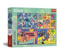 Trefl Puzle 4en1: Lilo, increíble Stitch-4 x 250 Piezas-Set de Cuatro Rompecabezas para Adolescentes, Multicolor (13311)
