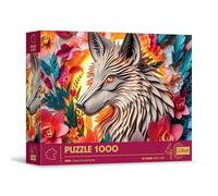 Trefl Puzle con Efecto 3D, Lobo-1000 piezas-40º Aniversario, Arte Paper Art, Rompecabezas de Primera Calidad para Adultos y niños a Partir de 14 años, Multicolor (40041)