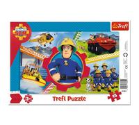 Trefl, Puzle con Marco de 15 Piezas de un día con Bombero para niños a Partir de 3 años