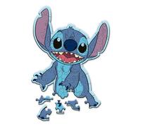 Trefl - Puzle de Contorno de Madera: Disney, Lilo & Stitch: Stitch - 50 Piezas, Wood Craft Junior, Formas Irregulares, 10 Figuras, Rompecabezas Moderno, Juego para niños a Partir de 5 años