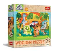 Trefl- Jurrasic World Jurassic, Conoce los dinosaurios-24 Piezas, Rompecabezas, puzle de Madera, Bordes Redondeados, patrón en la Parte Trasera, niños Desde los 3 años, Multicolor (20276)