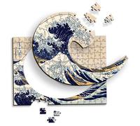 Trefl - Puzle de Madera: La Gran Ola de Kanagawa, Hokusai Katsushika - Puzle artístico Wooden Puzzle, Cuadros Famosos, Entretenimiento para Adultos y niños a Partir de 9 años, 200 Piezas