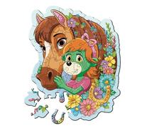 Trefl - Puzle de Madera: The Treflik Family, la Feliz Familia Treflik - 50 Piezas, Rompecabezas con Forma, Forma Irregular, 10 figuritas, Rompecabezas Moderno para niñas y niños a Partir de 5 años