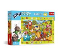 Trefl - Puzle de observación Spy Guy: Granja - 24 Piezas - Encuentra Todos los Objetos del Marco; puzle con un montón de Detalles; Entrenamiento de la percepción para niños Desde los 3 años de Edad