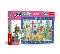 Trefl - Puzle de observación Spy Guy: Parque de Atracciones - 100 Piezas - Encuentra Todos los Objetos del Marco; un montón de Detalles; formación de la percepción para niños Desde los 5 años de Edad