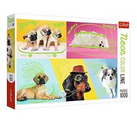 Trefl Puzle Abgefahrene Hunde - 1000 piezas, Neon Color Line, Premium Quality - 12+