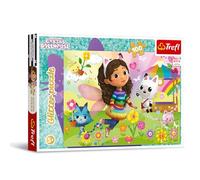 Trefl - Puzle Glitter: Gabby's Dollhouse, Gabby en Purpurina - Puzle en Purpurina de 100 Piezas - Puzle Brillante con los Personajes de la Serie Infantil, Juego para niños a Partir de 5 años