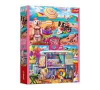 Trefl 2 en 1: Tiempo de Vacaciones-2 x 500 Piezas-Set de Dos Puzzles, DIY, Entretenimiento Creativo, para Adultos y niños a Partir de 10 años, Multicolor (37533)