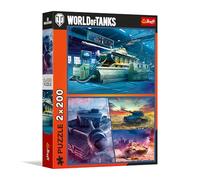 Trefl - Puzzle 2 en 1: World of Tanks, Armoured Mission - 2 x 200 Piezas - Set de Dos Puzzles para Adolescentes