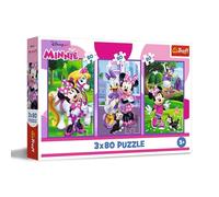 Trefl - Puzzle 3en1: Disney, Minnie y Sus Amigos - 3 x 80 Piezas, Set de Tres puzles para niños a Partir de 5 años