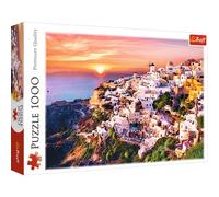 Trefl, Puzzle, Atardecer en Santorini, Grecia, de 1000 Piezas, Isla Griega, Vista a la Bonita Ciudad, Rompecabezas DIY, Pasatiempo Creativo, Regalo
