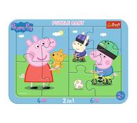 Trefl-Puzzle Baby con Marco, para niños a Partir de 2 años Puzzels, Color Peppa Pig Feliz