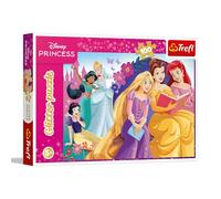 Trefl - Puzzle Brillante: Disney Princess, La Magia de la Amistad - 100 Piezas - Un Puzzle Brillante con Personajes de Cuentos de Hadas, diversión para niños a Partir de 5 años