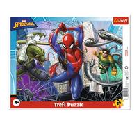 Trefl-El Valiente Hombre Araña, Marvel Spiderman, de 25 Piezas, para niños a Partir de 4 años Puzzle, Color, Rahmenpuzzle mit Unterlage (31347)