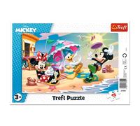 Trefl- Juegos en la Playa, Disney Mickey Mouse y Sus Amigos, de 15 Piezas, para niños a Partir de 3 años Puzzle, Color (31390)