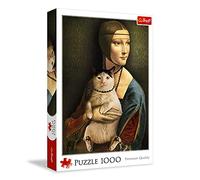 Trefl, Puzzle, Dama con el Gato, de 1000 Piezas, No estándar, Divertido, Cuadro, Retrato, Rompecabezas DIY, Pasatiempo Creativo, Regalo, Diversión