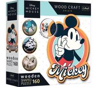 Trefl Puzzle de Madera: Disney, Mickey Mouse Retro - Rompecabezas de 160 piezas