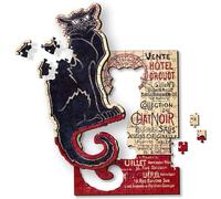 Trefl - Puzle de Madera: El Gato Negro, Théophile Alexandre Steinlen - Puzle artístico Wooden Puzzle, Cuadros Famosos, Entretenimiento para Adultos y niños a Partir de 9 años, 200 Piezas